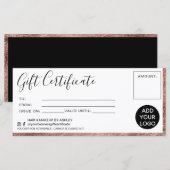 Modern Rose Goldfolie Einfach Geschenkgutschein Lo (Vorne/Hinten)