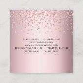 Modern Rose Goldhaar-Stilschrift Quadratische Visitenkarte (Rückseite)