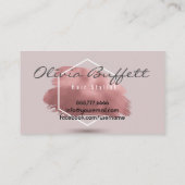 Modern Rose Goldmakeut Künstler Haarstylist Visitenkarte (Rückseite)