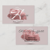 Modern Rose Goldmakeut Künstler Haarstylist Visitenkarte (Vorne/Hinten)