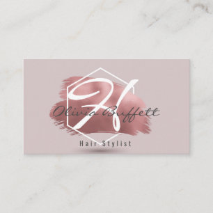 Modern Rose Goldmakeut Künstler Haarstylist Visitenkarte