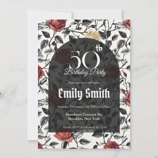 Modern Rose Luxury Girl’S Birthday Einladung (Vorderseite)