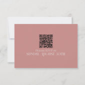 Modern Rose Pink Classic Wedding RSVP and QR Code (Rückseite)