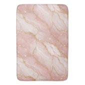 Modern Rose Quartz Marble Gold Badematte (Vorderseite Vertikal)