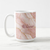 Modern Rose Quartz Marble Gold Glitter Kaffeetasse (Links)
