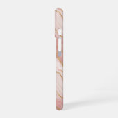 Modern Rose Quartz Marble Gold iPhone 16 Hülle (Linke Seite)