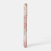 Modern Rose Quartz Marble Gold iPhone 16 Hülle (Rechte Seite)