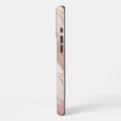 Modern Rose Quartz Marble Gold iPhone Hülle (Linke Seite)