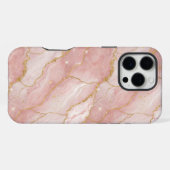 Modern Rose Quartz Marble Gold iPhone Hülle (Rückseite (Horizontal))