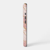 Modern Rose Quartz Marble Gold iPhone Hülle (Linke Seite)
