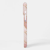 Modern Rose Quartz Marble Gold iPhone Hülle (Linke Seite)