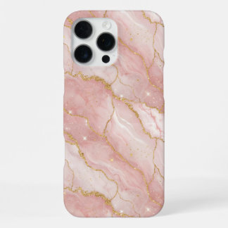 Modern Rose Quartz Marble Gold iPhone 16 Pro Max Hülle