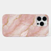 Modern Rose Quartz Marble Gold iPhone Hülle (Rückseite (Horizontal))