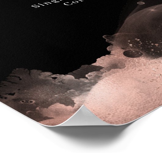 Modern Roségold Black Watercolour Pricelist Poster (Ecke)