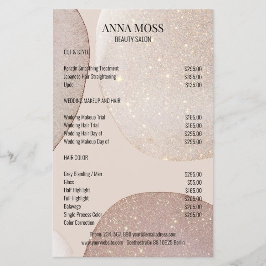 Modern Rosegold Glitter Flyer (Vorne)