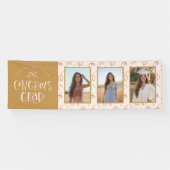 Modern Roségold Konfetti 3 Foto Abschlussfeier Banner (Horizontal)