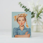 Modern Rosie Portrait Postkarte (Stehend Vorderseite)