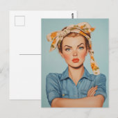 Modern Rosie Portrait Postkarte (Vorne/Hinten)