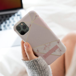 Modern Rosy Gold Marmor Handy Case
