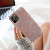 Modern Rosy Gold Palms Marble Phone Case