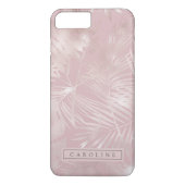 Modern Rosy Gold Palms Marble Phone Case (Rückseite)