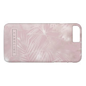 Modern Rosy Gold Palms Marble Phone Case (Rückseite (Horizontal))