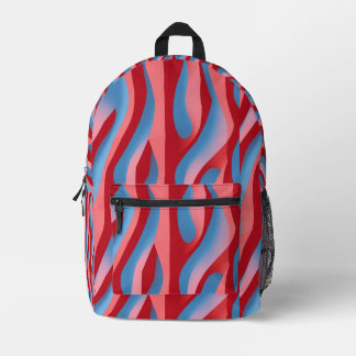Modern Rot/Blau Bedruckter Rucksack