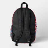 Modern Rot/Blau Bedruckter Rucksack (Rückseite)