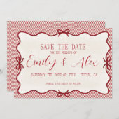 modern rot/creme Save the Date Einladung (Vorne/Hinten)