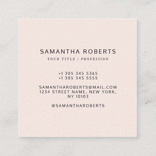 Modern rot Rosa einfach hinzufügen Ihr Logo Quadratische Visitenkarte (Rückseite)