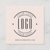 Modern rot Rosa einfach hinzufügen Ihr Logo Quadratische Visitenkarte (Vorderseite)