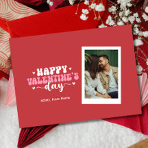 Modern Rot Süß Herz Glücklich Valentinstag Foto