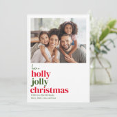 Modern Rot und Grün 1 Foto Weihnachten (Stehend Vorderseite)