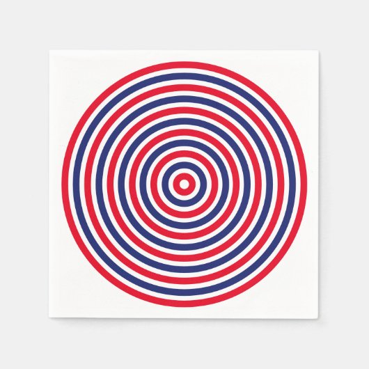 Modern Rot-Weiß-Rundstreifen-Muster Spaß Serviette (Vorderseite)