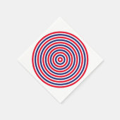 Modern Rot-Weiß-Rundstreifen-Muster Spaß Serviette (Ecke)