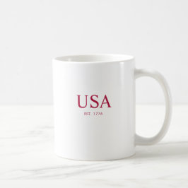 Modern Rot Weiß USA Gegründet 1776 Kaffeetasse