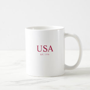 Modern Rot Weiß USA Gegründet 1776 Kaffeetasse