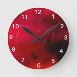 Modern rotes Design Runde Wanduhr