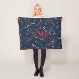 Modern rotes Pastellgraumuster Fleecedecke
