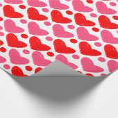 Modern rotes und rosa Herz-Muster-Papier Geschenkpapier (Ecke)