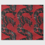 Modern rotes und schwarzes Python-Hautmuster-Gesch Geschenkpapier (Flach)