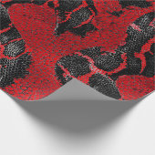 Modern rotes und schwarzes Python-Hautmuster-Gesch Geschenkpapier (Ecke)