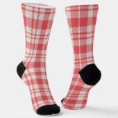 Modern rotes und weißes Muster Socken (Gewinkelt)