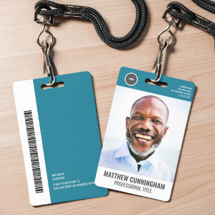 Modern Round Logo Employee Photo Name Barcode Ausweis