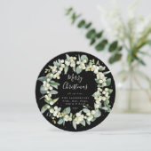 Modern Round Snowberry+Eukalyptus Weihnachtsfeier Feiertagskarte (Stehend Vorderseite)