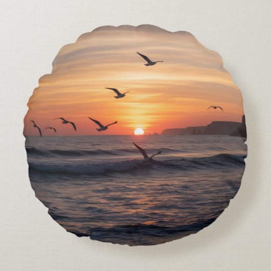  |Modern Round Throw Pillow | Designer KazooStudio Rundes Kissen (Vorderseite)