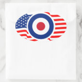 Modern Roundel Target Mod USA Target Scooter Ovaler Aufkleber (Tasche)