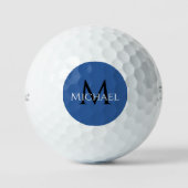 Modern Royal Blue Monogram Custom  Golfball (Vorderseite)