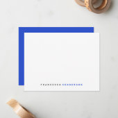 Modern Royal Blue Trendy Minimalist Mitteilungskarte (Vorderseite/Rückseite Beispiel)