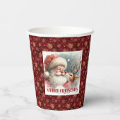 Modern Rudolph Santa Cute Christmas Party Cup Art Pappbecher (Rückseite)